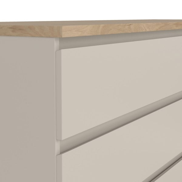 Furniture To Go Naia Wide Chest of 6 Drawers (3+3) in Cashmere Jackson Hickory