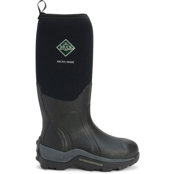 Muck Boots Arctic Sport Pull On Unisex Wellington Boots in Black/Black