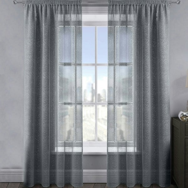 Velosso Alessandria Sparkle Slot Top Voile Panel - 137cm x 228cm