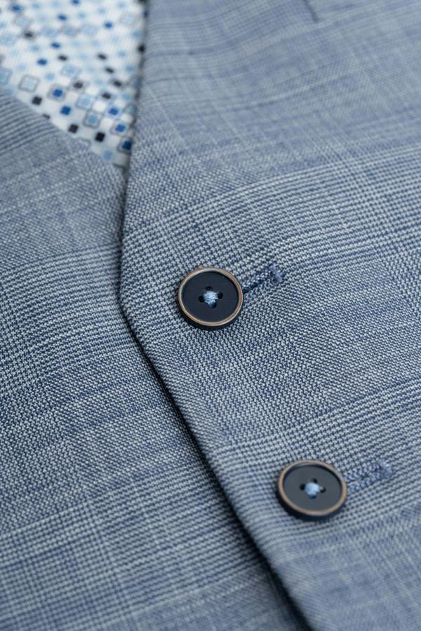 House of Cavani Camden - Men's Blue 3 Piece Check Suit