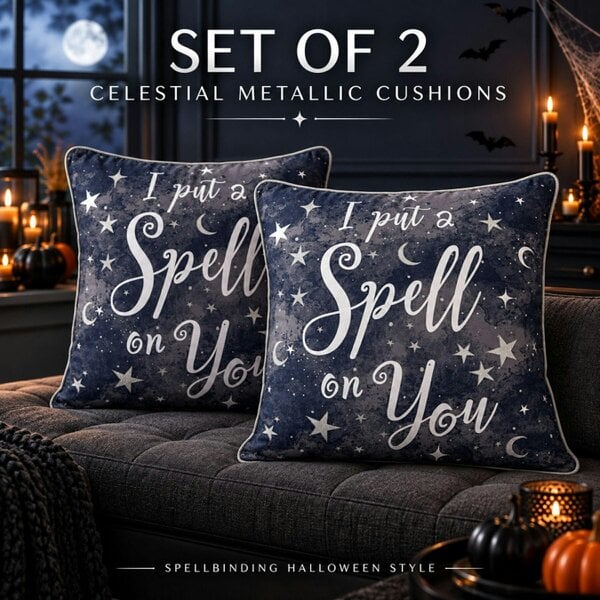 Smart Living Celestial Stars Halloween Filled Cushions 18 x 18 Inch Set of 2 or 4 - 2 Pairs