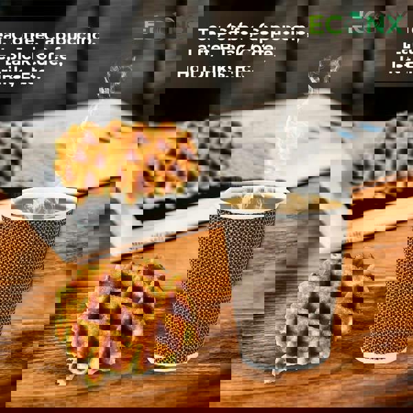 ECONX 12oz Coffee Paper Cup VIP Designed 3PLY Disposable Coffee Cup for Takeaway Hot Drinks Brown