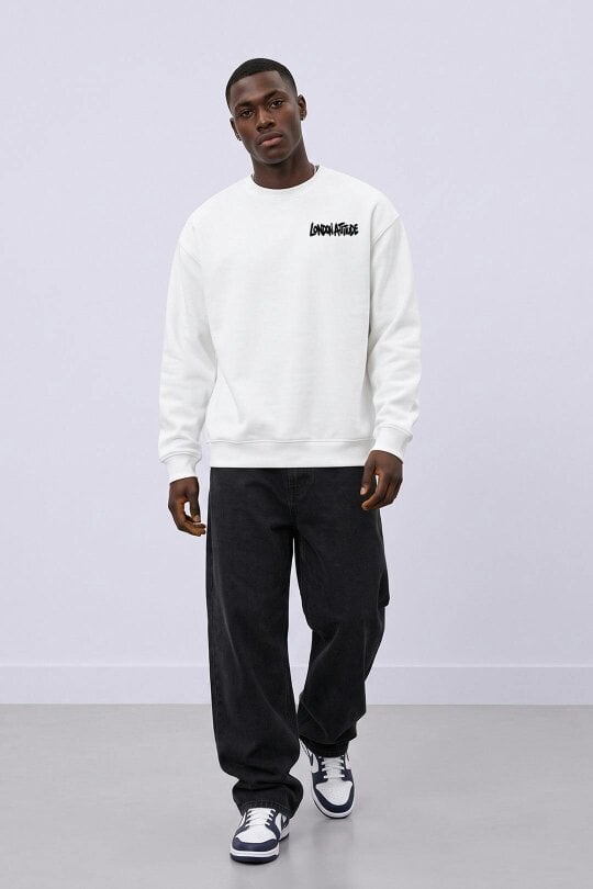 London Attitude Oversized City Graffiti Graphic Sweatshirt