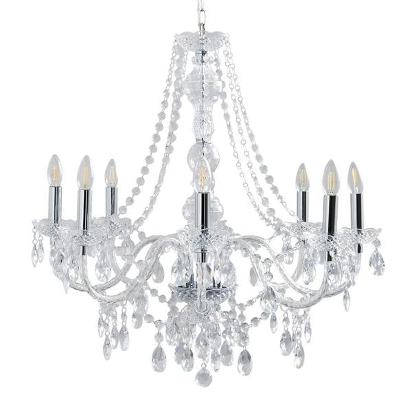 Pagazzi Lighting Vivienne 8 Light Chrome & Clear Chandelier Ceiling Pendant
