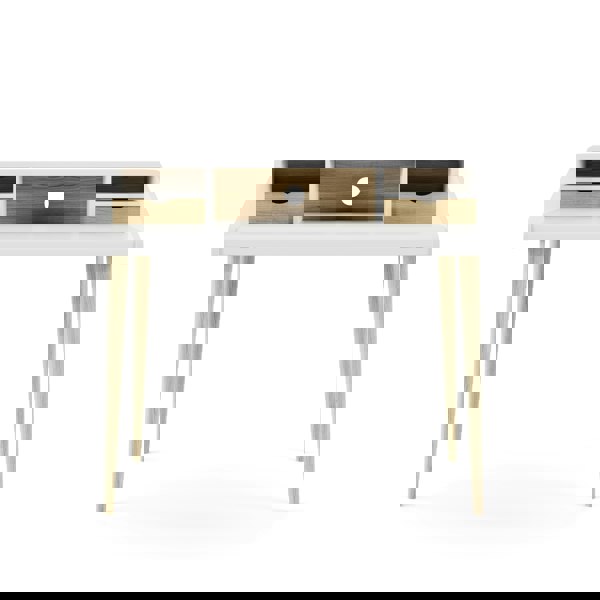 Dorel Home Yeovil Office Desk with Shelves & Drawers in White/Oak