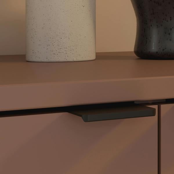 Furniture To Go Ganymede Wide TV Unit with Open Shelf, Drawer & 2 Doors in Terracotta