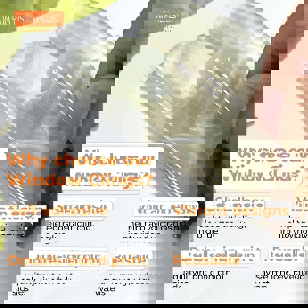 WALPLUS WSW6023 - White Magnolia Flowers with Birds Window Clings