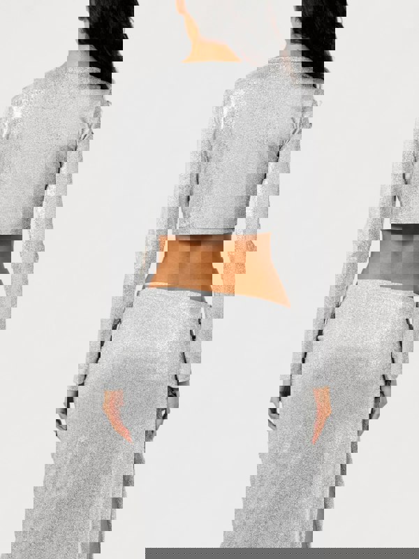 Rabanne Cropped Long Sleeve Top Silver - Womens