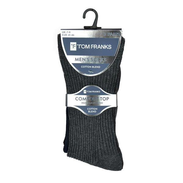 Tom Franks Mens Tom Franks Comfort Top Non Elasticated Rib Socks SK613