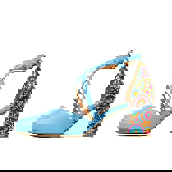 Embassy London Dannii - Blue Signature - Women's leather closed toe comfortable 2.4 inch heel sandal