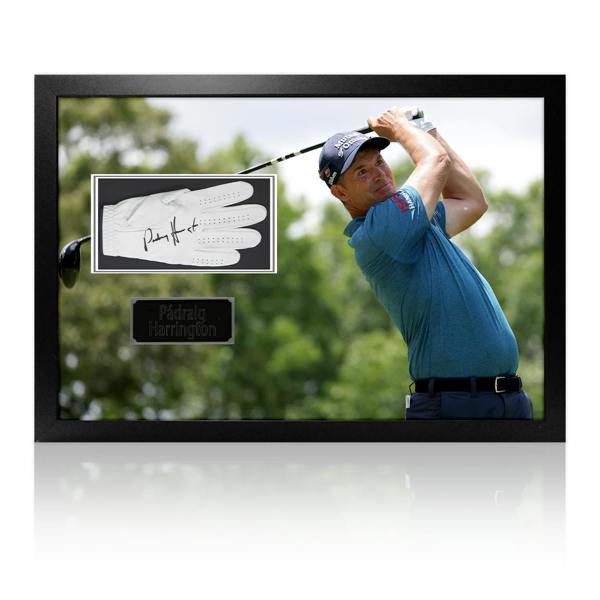 Padraig Harrington Signed Framed Golf Glove Iconic Frame