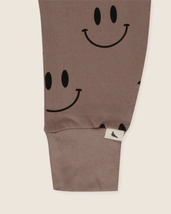 Organic cotton Brown Smiley Face Print Joggers - image 4