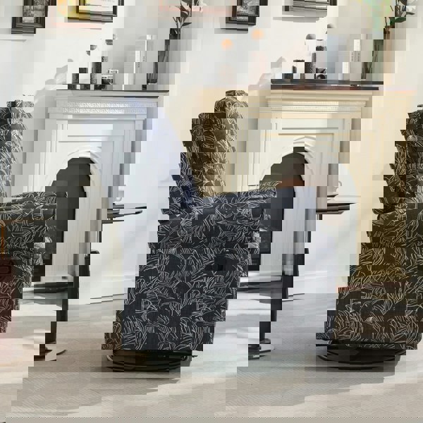 Furniture One Recliner Armchair, 360° Swivel Single Sofa with Adjustable Backrest and Footrest - Navy