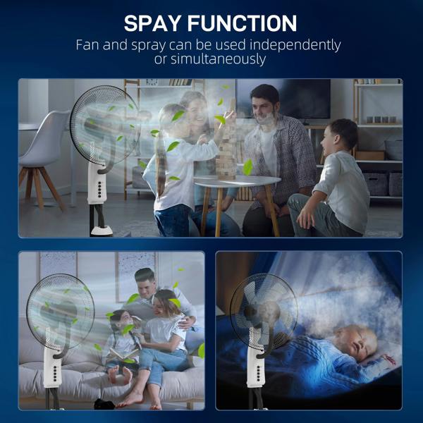 Pedestal Fan with Water Mist Spray