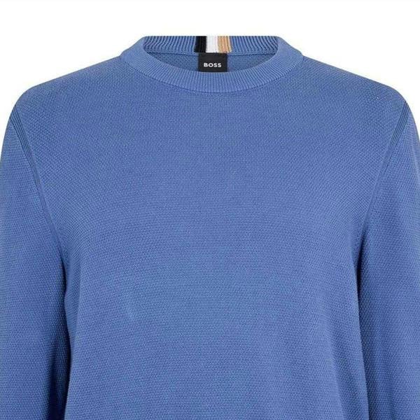 Boss Mens Ecaio-P Knitted Jumper - Blue - 