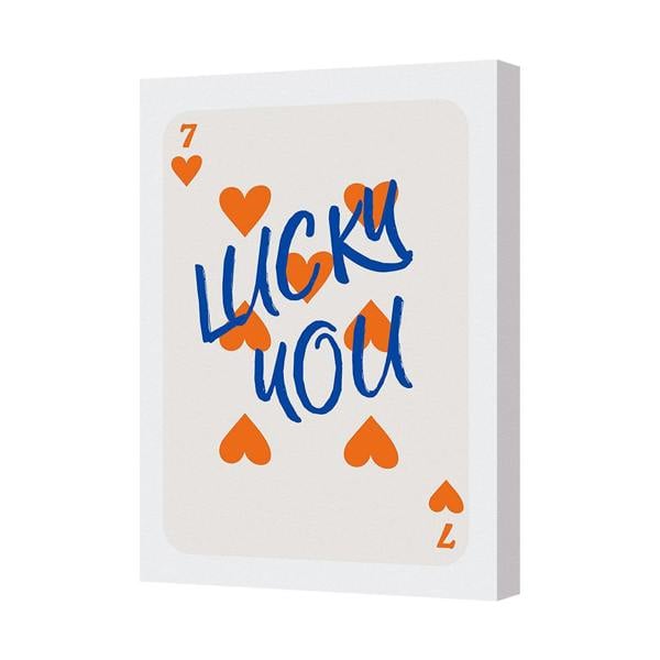 Benjamin Tate Design Lucky You Playing Card Theme Canvas Wall Art Print Contemporary Handmade UK