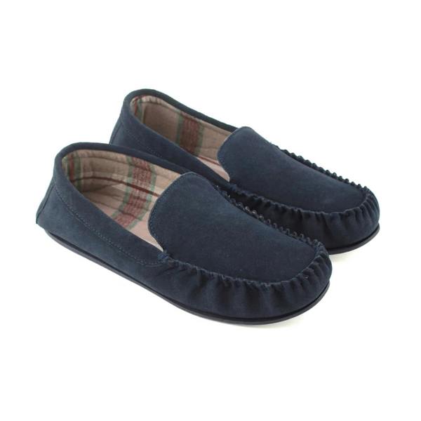 Eastern Counties Leather Mens Harris Suede Moccasins - Navy - 