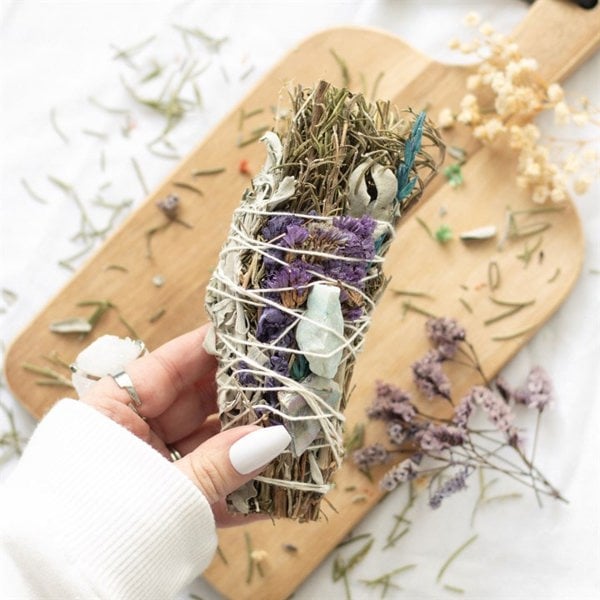 Serano 6in Ritual Wand Smudge Stick with Rosemary, Sage and Aventurine