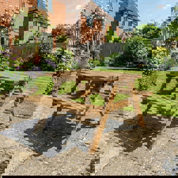 Arbor Garden Solutions Fortem Pub Style Picnic Table and Benches Set - Rustic Finish