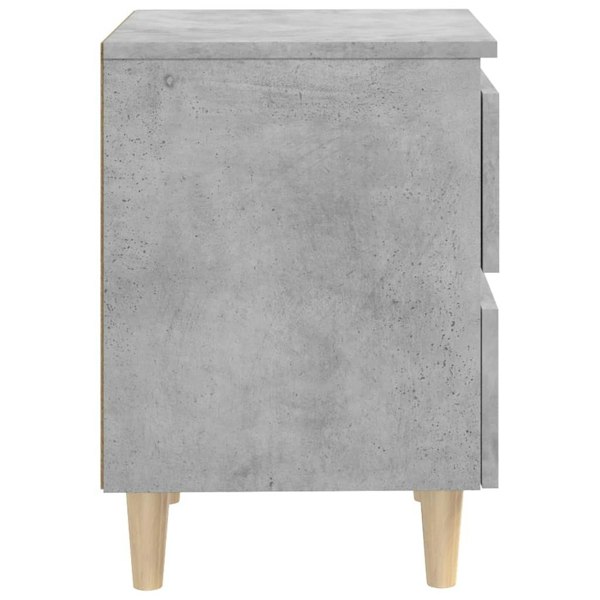 Berkfield Bed Cabinet with Solid Pinewood Legs Concrete Grey 40x35x50 cm