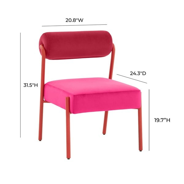 Furniture Edit Jolene Hot Pink Velvet Dining Chair - Set of 2