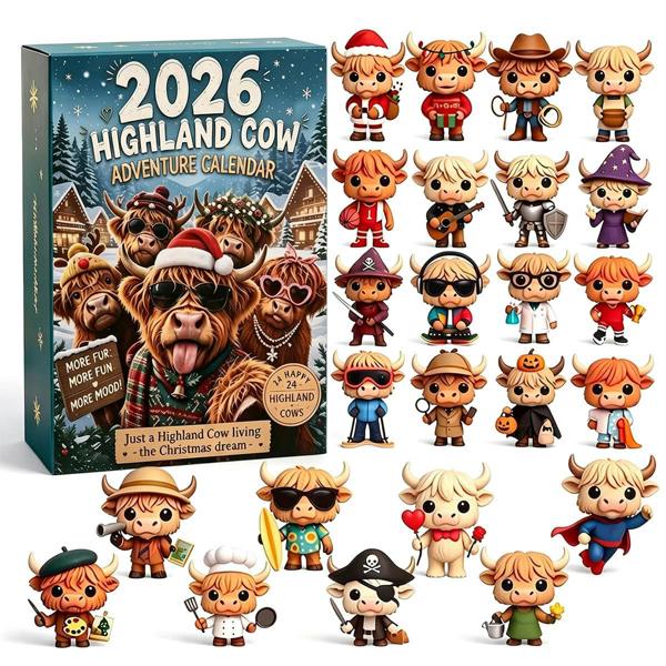 Leaper Highland Cattle Christmas Advent Calendar Surprise Box - Highland Cattle D