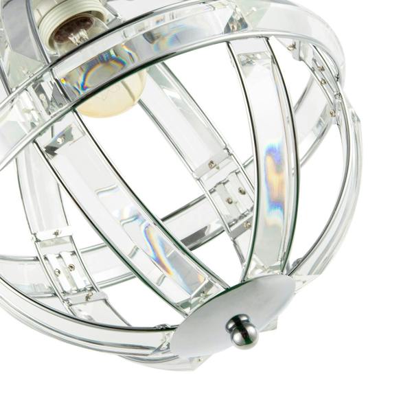 Modern Designer Spherical Chrome and Clear Acrylic Pendant Light Shade Image 4