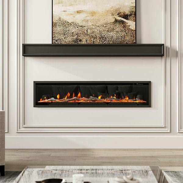 40/50/60/70/80 Inch Electric Fireplace 9 Colour LED Flame Effect Heater With Remote Control Freestanding Fireplaces Living and Home 60 Inches Version A