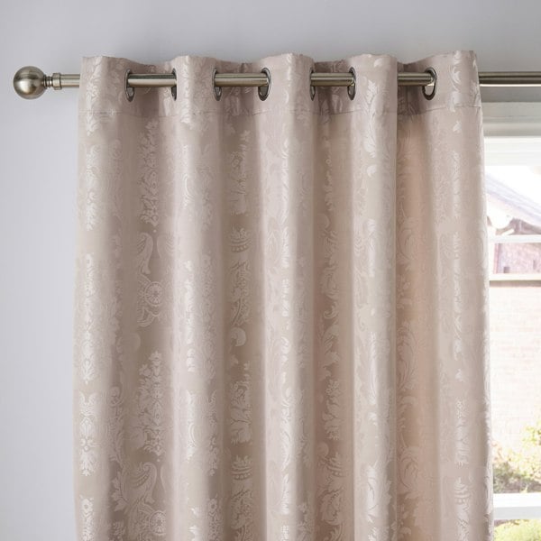 Catherine Lansfield Damask Jacquard Lined Eyelet Curtains