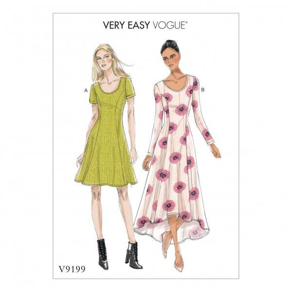 Vogue Sewing Pattern 9199, Dresses for Women, A5 (6-8-10-12-14) - Easy