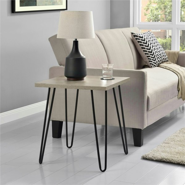 Dorel Home Owen Retro End Table in Rustic Oak Look