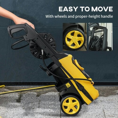 Bobobiy 1800W High Pressure Washer, 150 Bar Pressure, High-Performance Portable Power Washer Jet Wash Cleaner with 6M Hose and Hose Reel, 510 L