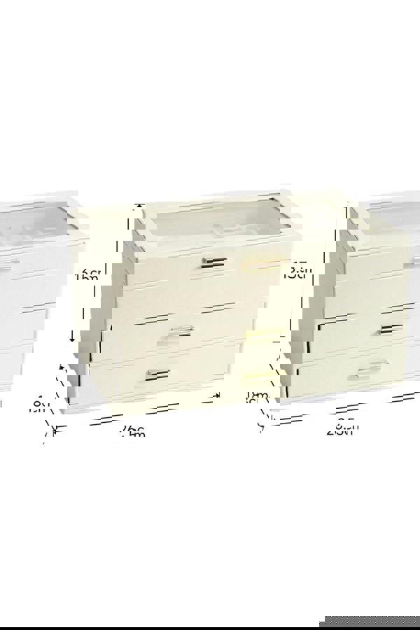 Living and Home 3-Tier PU Leather Jewelry Desktop Box Organizer with Drawers