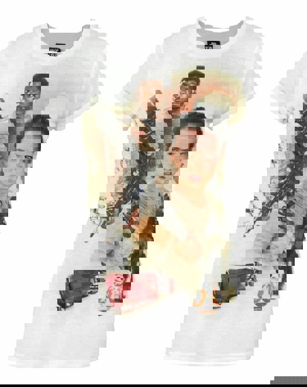 Star Wars Womens White Rey, Finn, Bb-8 Force Awakens Short Sleeved T-Shirt