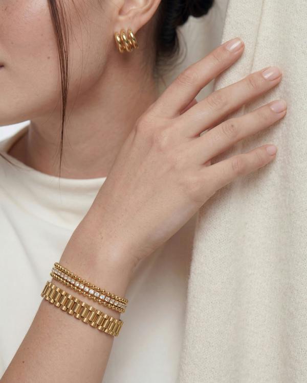 Elk & Bloom 14K Gold Chunky Watch Chain Link Bracelet