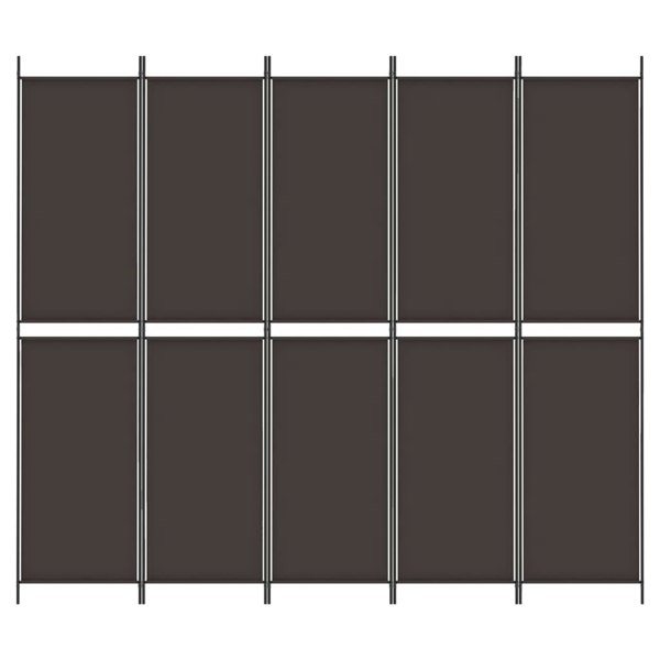 Berkfield 6-Panel Room Divider Brown 300x220 cm Fabric