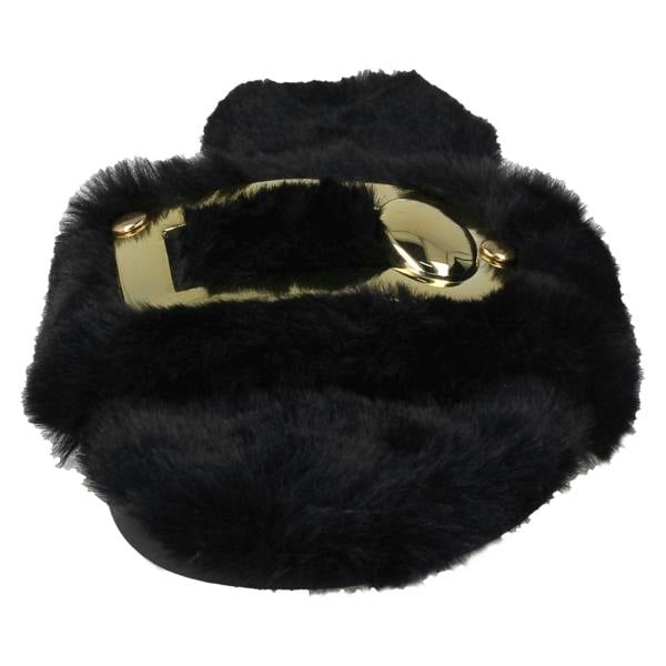 Spot On Ladies Spot On Flat Fur Mules F00140