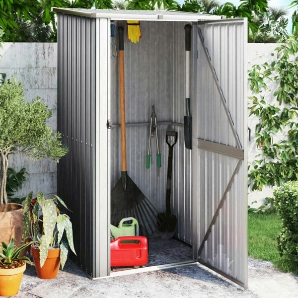 Berkfield Garden Shed Grey 118.5x97x209.5 cm Galvanised Steel