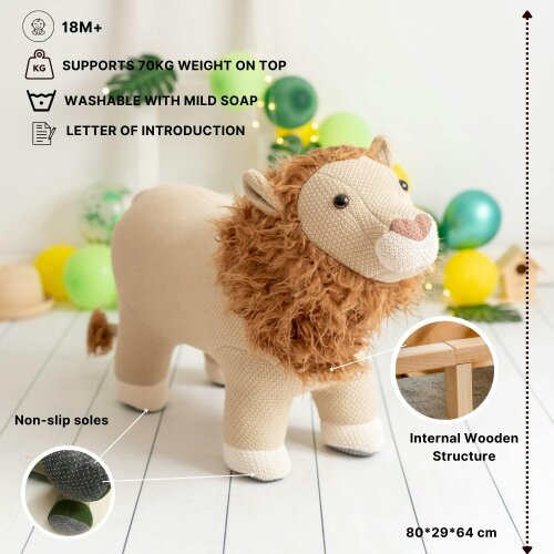 CROCHETTS Set of 2 cotton lion plush toys (Large + Mini) PLTR13LTM131