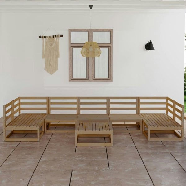 Berkfield 8 Piece Garden Lounge Set Solid Wood Pine