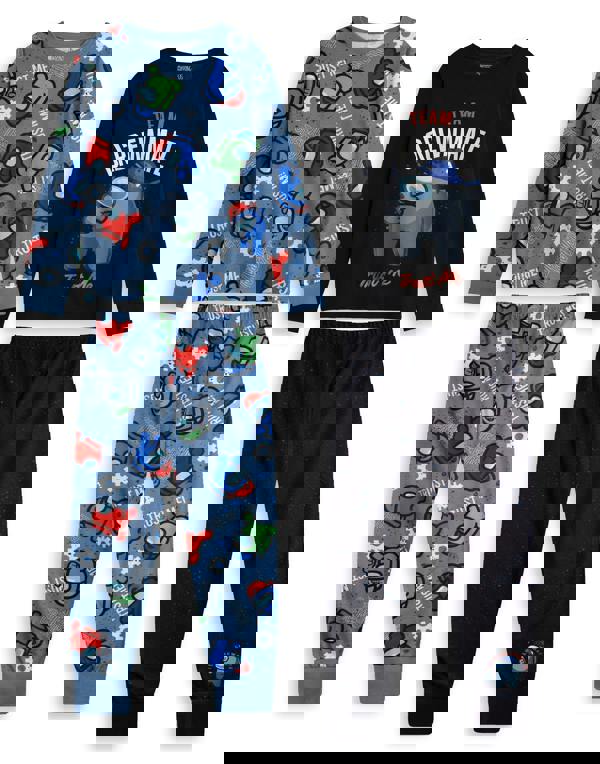 Among Us Boys Multicoloured Character Multi-Pack of 2 Long Sleeve Long Leg Pyjama Set