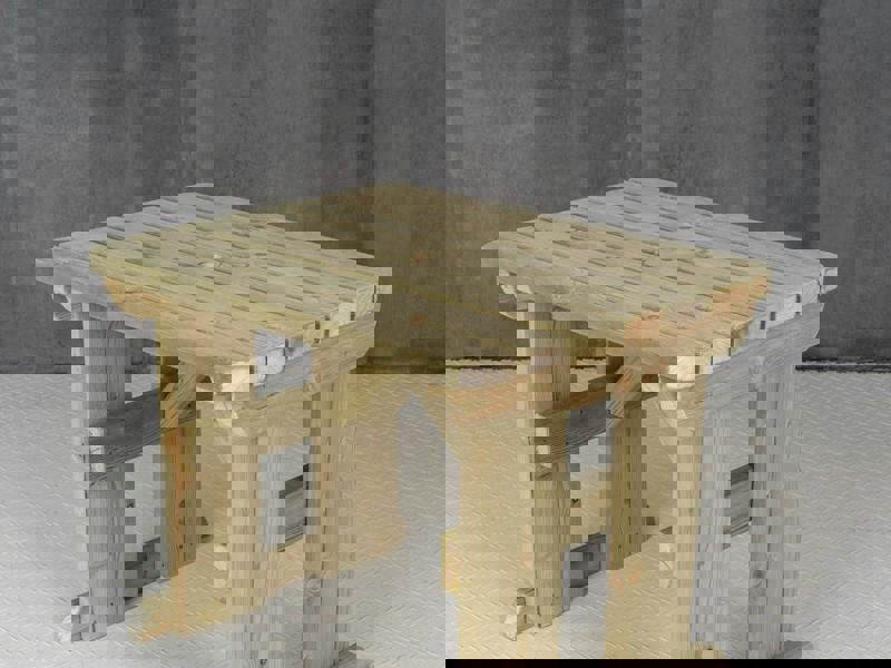 Hollies Rounded Wooden Garden Table – Outdoor Picnic Dining Desk for Gardens, Patios, and Backyards
