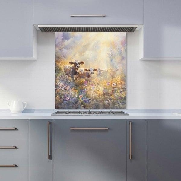 Warren Reed Cows in Meadow Glass Kitchen Splashback - 00017