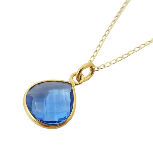 Blue Topaz December Birthstone Charm Necklace