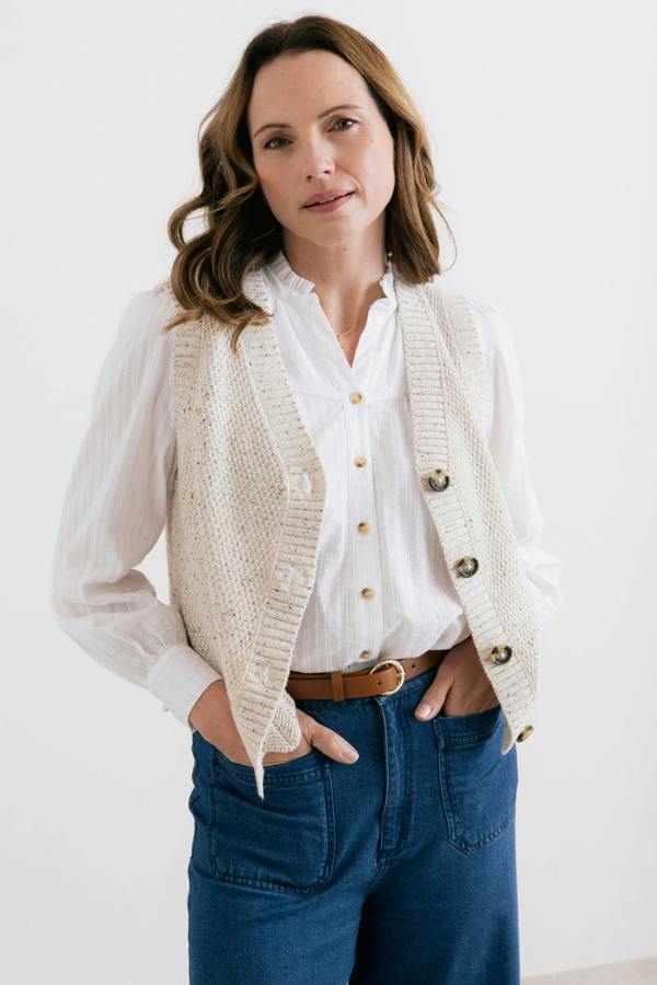Lily & Me Wayfaring Embroidered Cotton Blouse White