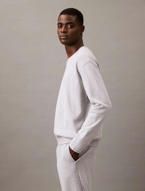 Calvin Klein MODERN TERRY Mens Sweatshirt Grey Heather