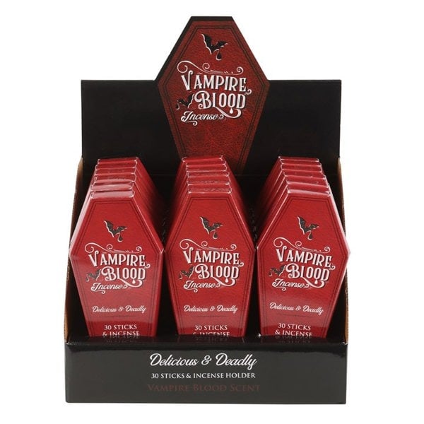 Serano Set of 18 Vampire Blood Incense Stick Packs with Coffin Holder