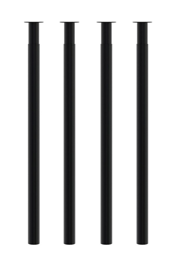 Living and Home 100cm/39.37 inch 4Pcs Black Round Metal Table Legs with Plastic Foot Pads Furniture Replacement Legs for Breakfast Bar