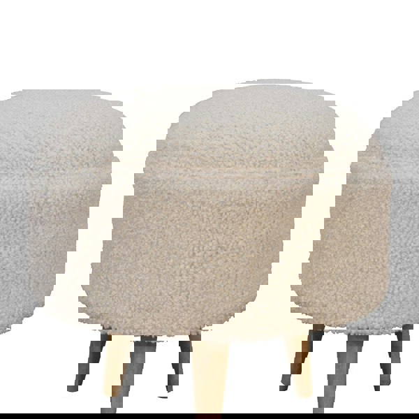Artisan Furniture Cream Boucle Rounded Footstool