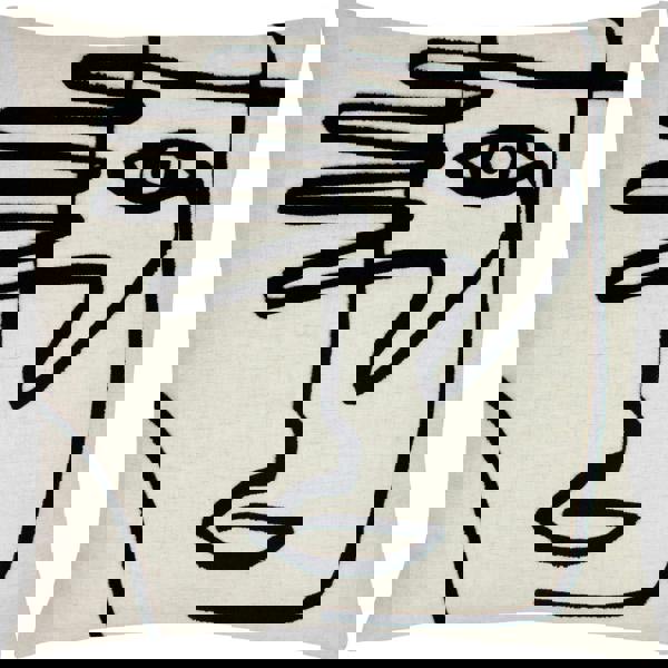 Furn Face Cushion Cover - White/Black